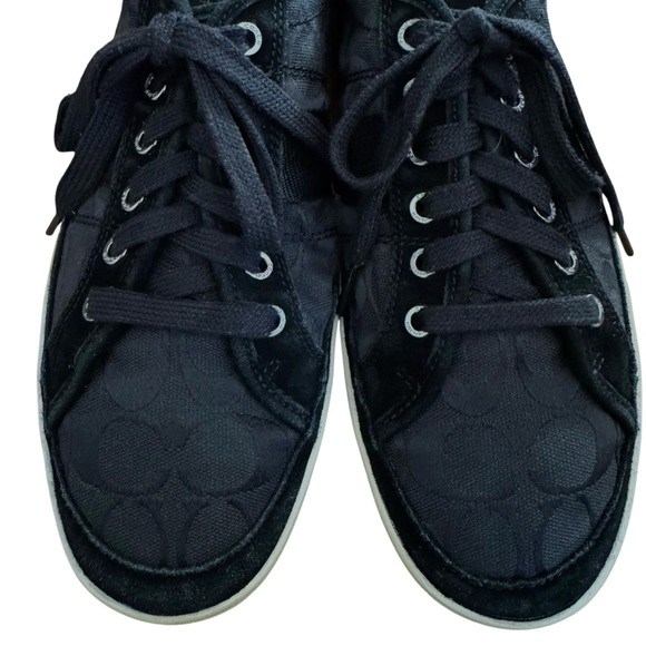 Coach Other - Men’s Coach Black on Black Brad Signature Logo Double C Canvas and Suede Shoes
